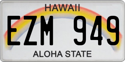 HI license plate EZM949