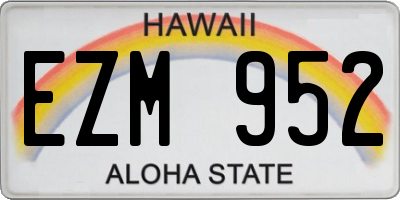 HI license plate EZM952