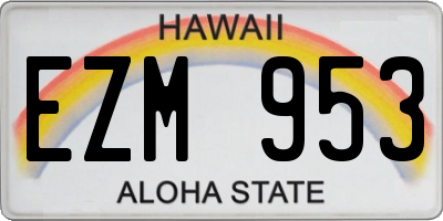 HI license plate EZM953