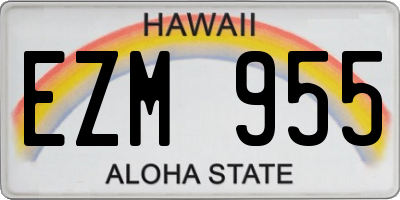 HI license plate EZM955