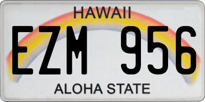 HI license plate EZM956