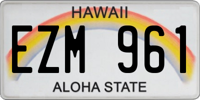 HI license plate EZM961
