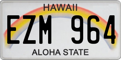 HI license plate EZM964