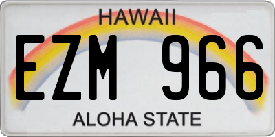 HI license plate EZM966