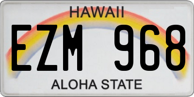HI license plate EZM968