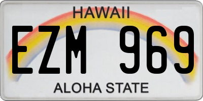 HI license plate EZM969