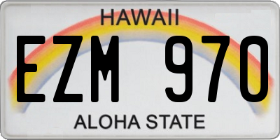 HI license plate EZM970