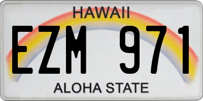 HI license plate EZM971