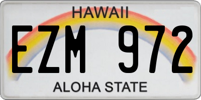 HI license plate EZM972