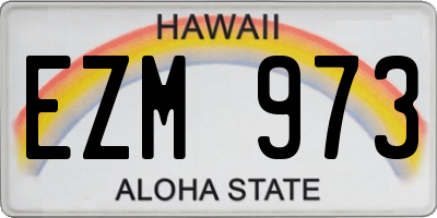 HI license plate EZM973