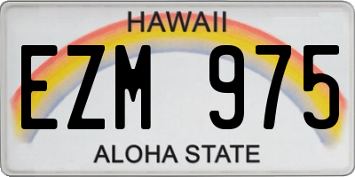 HI license plate EZM975