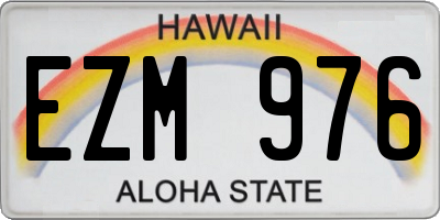 HI license plate EZM976