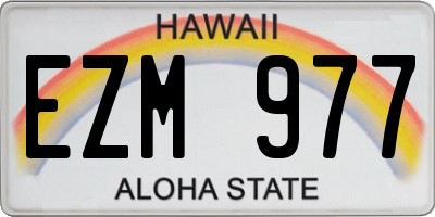 HI license plate EZM977