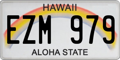 HI license plate EZM979