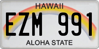 HI license plate EZM991