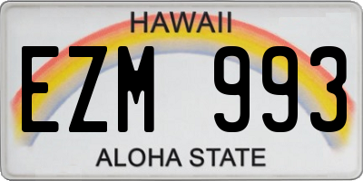 HI license plate EZM993