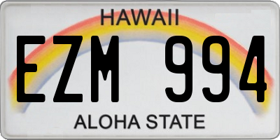 HI license plate EZM994