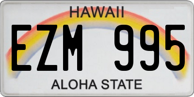HI license plate EZM995