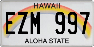 HI license plate EZM997