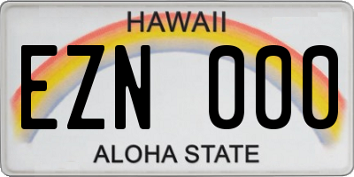 HI license plate EZN000