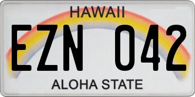 HI license plate EZN042