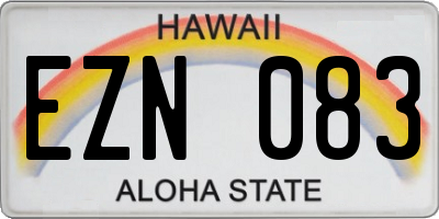 HI license plate EZN083