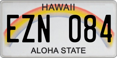 HI license plate EZN084