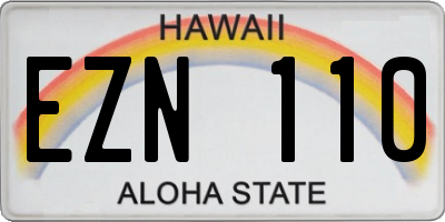 HI license plate EZN110