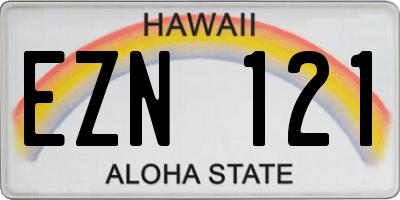 HI license plate EZN121
