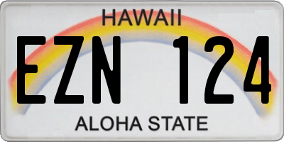 HI license plate EZN124