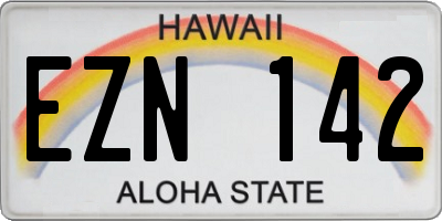 HI license plate EZN142
