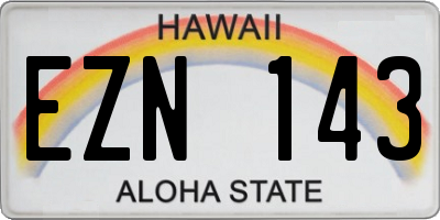 HI license plate EZN143