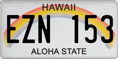 HI license plate EZN153