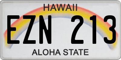 HI license plate EZN213