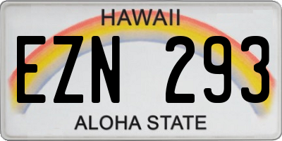 HI license plate EZN293