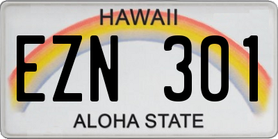 HI license plate EZN301
