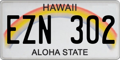 HI license plate EZN302