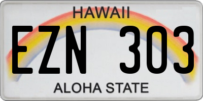HI license plate EZN303