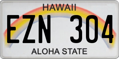 HI license plate EZN304