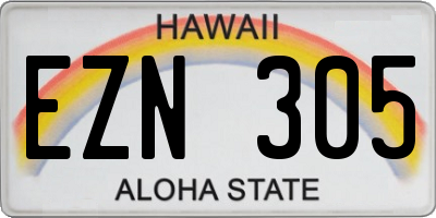 HI license plate EZN305