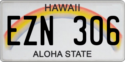HI license plate EZN306