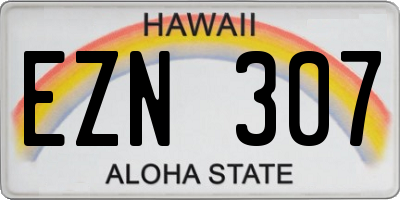 HI license plate EZN307