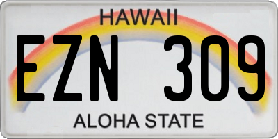 HI license plate EZN309