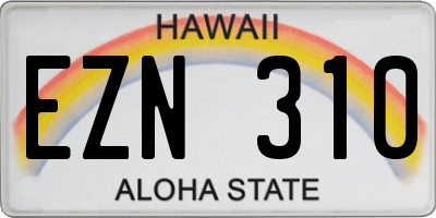 HI license plate EZN310