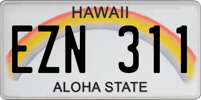 HI license plate EZN311
