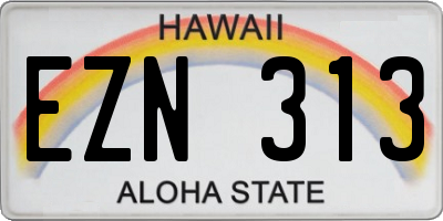 HI license plate EZN313
