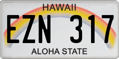 HI license plate EZN317