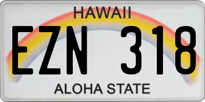 HI license plate EZN318