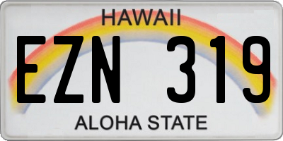 HI license plate EZN319