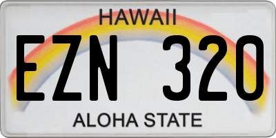 HI license plate EZN320